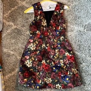 Alice and Olivia Floral Silk Mini Dress